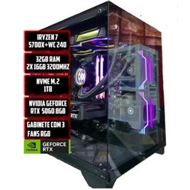 PC GAMER RYZEN 7 5700X, B550M, WI-FI, 32GB RAM, NVME 1TB, NVIDIA RTX 5060 8GB