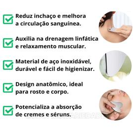 Pedra Gua Sha Inox Profissional (Inclui Bolsinha Protetora)