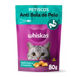 Petisco Whiskas temptations anti bola de pelo para gatos adultos 80g
