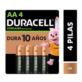 Pilha Recarregável Aa Pequena 2500mah Duracell Com 4 Un