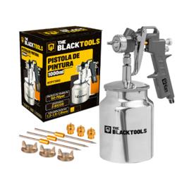 Pistola Pintura Sucção 1000ml 3 Bicos 1.2 1.5 1.8 BTPT1100 Profissional The Black Tools