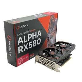 Placa De Vídeo Husky Alpha RX 580, AMD, 8GB, GDDR5, 256-Bit, HDMI, DVI, DisplayPort