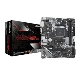 Placa-Mãe ASRock B450M-HDV R4.0, AMD AM4, Micro ATX, DDR4, Preto