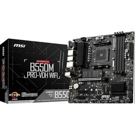 Placa-Mãe MSI B550M PRO-VDH WIFI AM4 mATX – Suporte Ryzen, DDR4, Wi-Fi Integrado, M.2 NVMe, HDMI/DP/VGA, USB 3.2,