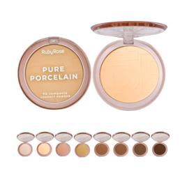 Pó Facial Compacto Ruby Rose Pure Porcelain Acabamento Leve