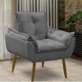 Poltrona Decorativa Opala Suede Para Sala Arapongas Luxo