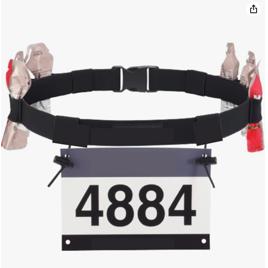 Kit 2 Un Porta Número Cinto Corrida De Rua Trilha Gel Carbo Preto Único