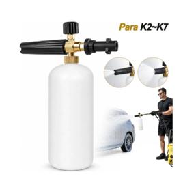 Pulverizador Snow Foam Canhão de Espuma para Karcher K2 K3 K4 K5 K6 K7 Lavadora de Alta Pressão Aplicador de Espuma com Engate Rapido 1L