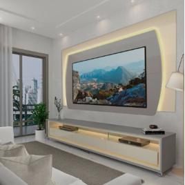 Rack Com Painel Para Tv Até 90 Polegadas Com Led Fd