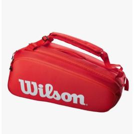 Raqueteira Wilson Super Tour para 9 raquetes vermelho