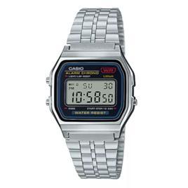 Relógio de pulso Casio Vintage A159 com corpo prateado, digital, para sem gênero