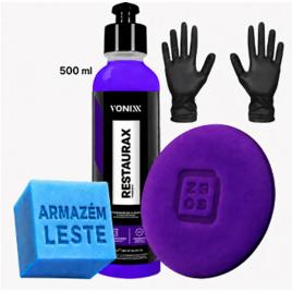 Restaurax Restaurador Plástico Automotivo Kit Vonixx + Luva