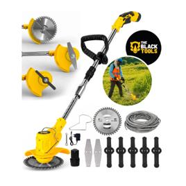 Roçadeira Aparador De Grama A Bateria Recarregável 460w Profissional Com Acessórios Tcg12b The Black Tools