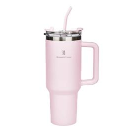 Romantic Crown Copo Térmico com Canudo Tampa e Alça 1,18L