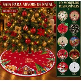 Saia Tapete Base Árvore De Natal Decoração Papai Noel Enfeite Natalino Luxo Modelo 3 Luvinco