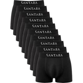 Santara Kit de Cuecas 10 unidades Boxer Microfibra Masculina – Confortável, Respirável, Secagem Rápida, Ajuste Anatômico, Não Enrola, Leve e Durável para Uso Diário (BR, Alfa, GG, Regular, Preto)