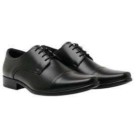 Sapato Social Masculino Bico Fino Clássico Elegante com Cadarço (Preto, BR, Adulto, Numérico, 40)