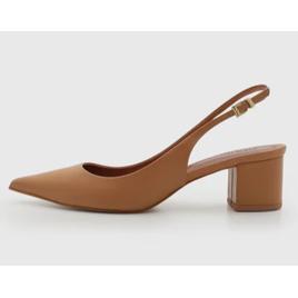Scarpin Feminino Santa Lolla Couro Salto Baixo Caramelo
