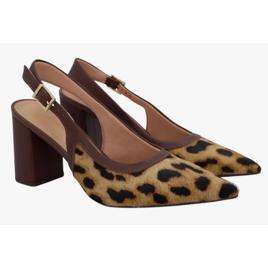 Scarpin Slingback Usaflex Onça