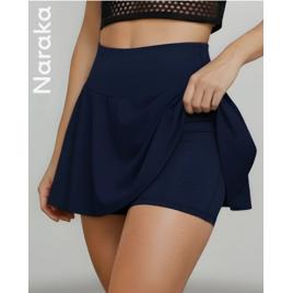 Short Saia Academia Feminino Cintura Alta Legging Fitness