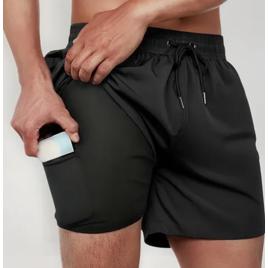 Shorts 2 Em 1 Térmico De Compressão Bolso Secreto Academia