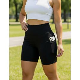Shorts Academia Feminino Modeladora Com Bolso Proteção Uv50