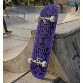 Skate Iniciante Montado Completo Semi Profissional PRO-1 Maple Roxo Maori Life Dreams