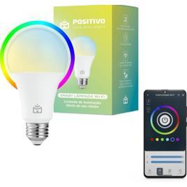 Smart Lâmpada Wi-Fi Positivo Casa Inteligente, Iluminação Branca (Quente e Fria) e RGB (Até 16 Milhões de Cores), 9W, 806 Lúmens, LED, Bivolt, Compatível com Alexa e Google Assistente