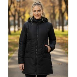 Sobretudo Jaqueta Feminina Com Capuz Removível Frio Extremo