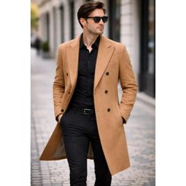 Sobretudo Longo Masculino Bolso Frontal