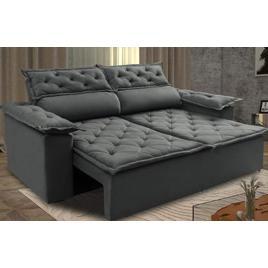 Sofá Retrátil e Reclinável Cama Inbox Compact 1,50m Tecido Suede Velusoft Cinza