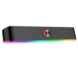 Soundbar Gamer Redragon Adiemus, 6W RMS, RGB, USB, 150Hz/20KHz, Botão Touch, Preto