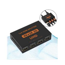 Splitter Distribuidor Divisor Hdmi 4k 1x4 3840p Repetidor De Sinal Para Telas Monitores E Projetores