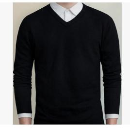 Suéter Masculino Gola V Malha Blusa Slim Inverno