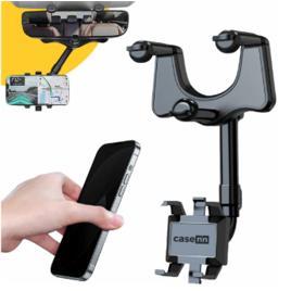 Suporte De Celular Retrovisor Para Carro Espelho Automotivo Interno 360º Anti Queda
