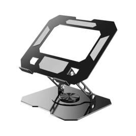 Suporte De Mesa Metal Para Tablet Notebook Gira 360° Dobrave Cinza-escuro