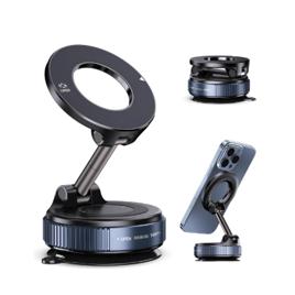 Suporte Celular Carro Magnético Rotativo 360 dobrável Ventosa Preto