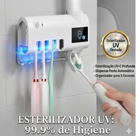 Suporte para Escova de Dentes com Dispensador de Creme Dental