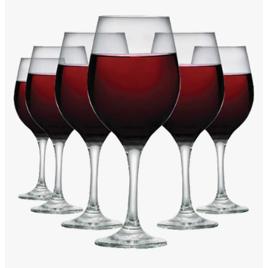 Taça De Vidro 490ml Jogo Taças Vinho Tinto 6 Peças Ruvolo