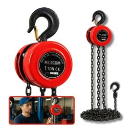 Talha Manual 1 Tonelada Corrente 3m 1000kg Com Freio