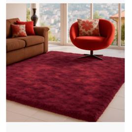 Tapete 2,00x1,50 Peludo Felpudo Sala E Quarto Cores Cor Bordô Desenho Do Tecido Pelo Alto