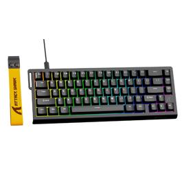 Teclado Magnético Gamer Attack Shark X68 HE, Rapid Trigger, 8000Hz, 0.01mm, 65%, Black, Preto