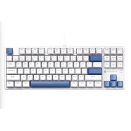 Teclado Mecânico Gamer Machenike K500B-B87 RGB, Switch RED, Layout 80%, Usb-C, Abnt2, Branco E Azul