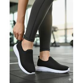 Tênis Feminino Meia S/ Cadarço Slip On Fácil Calçar Academia