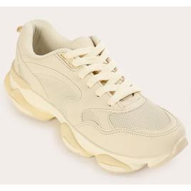 Tênis masculino casual com recortes - Bege Claro