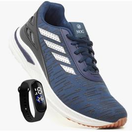 Tênis Masculino Para Caminhada Academia Esportivo Original + Relogio