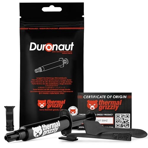 Thermal Grizzly Duronaut - 6 gramas - Durabilidade aprimorada e pasta térmica de alto desempenho - para máxima condutividade térmica durante overclocking CPU/GPU/PS4/PS5/Xbox