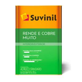 Tinta Acrílica Suvinil Standard 18l Rende E Cobre Muito Branco Neve Fosco