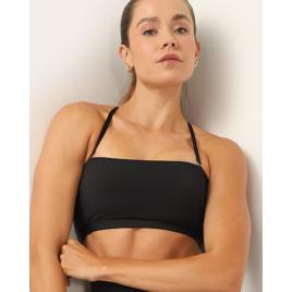 Top de academia com poliamida e alça removível - preto | Body Work