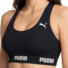 Top Sem Costura, Puma, Feminino, Preto, M